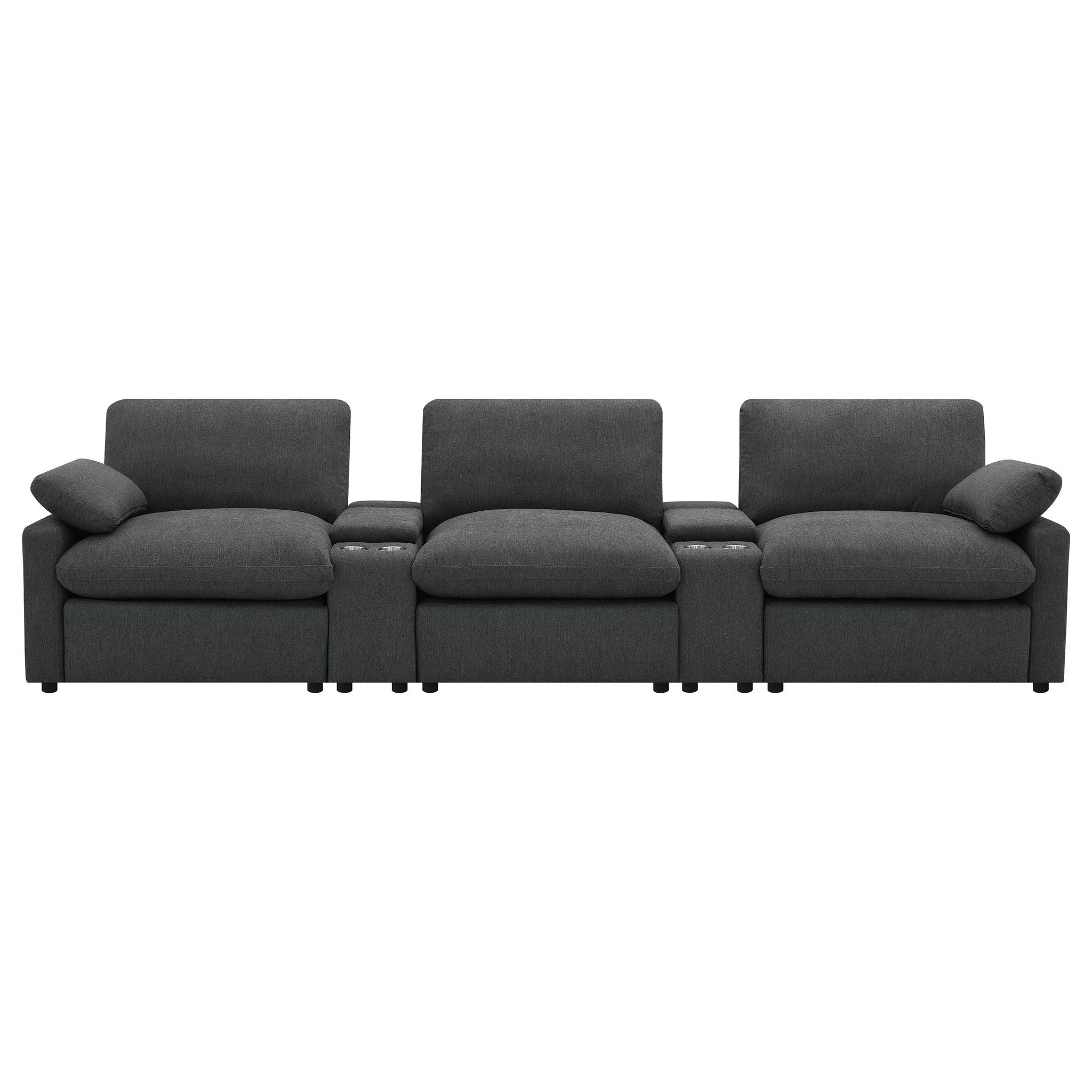 Collins 5-Piece Power Reclining Home Theater Seating Dark Grey
