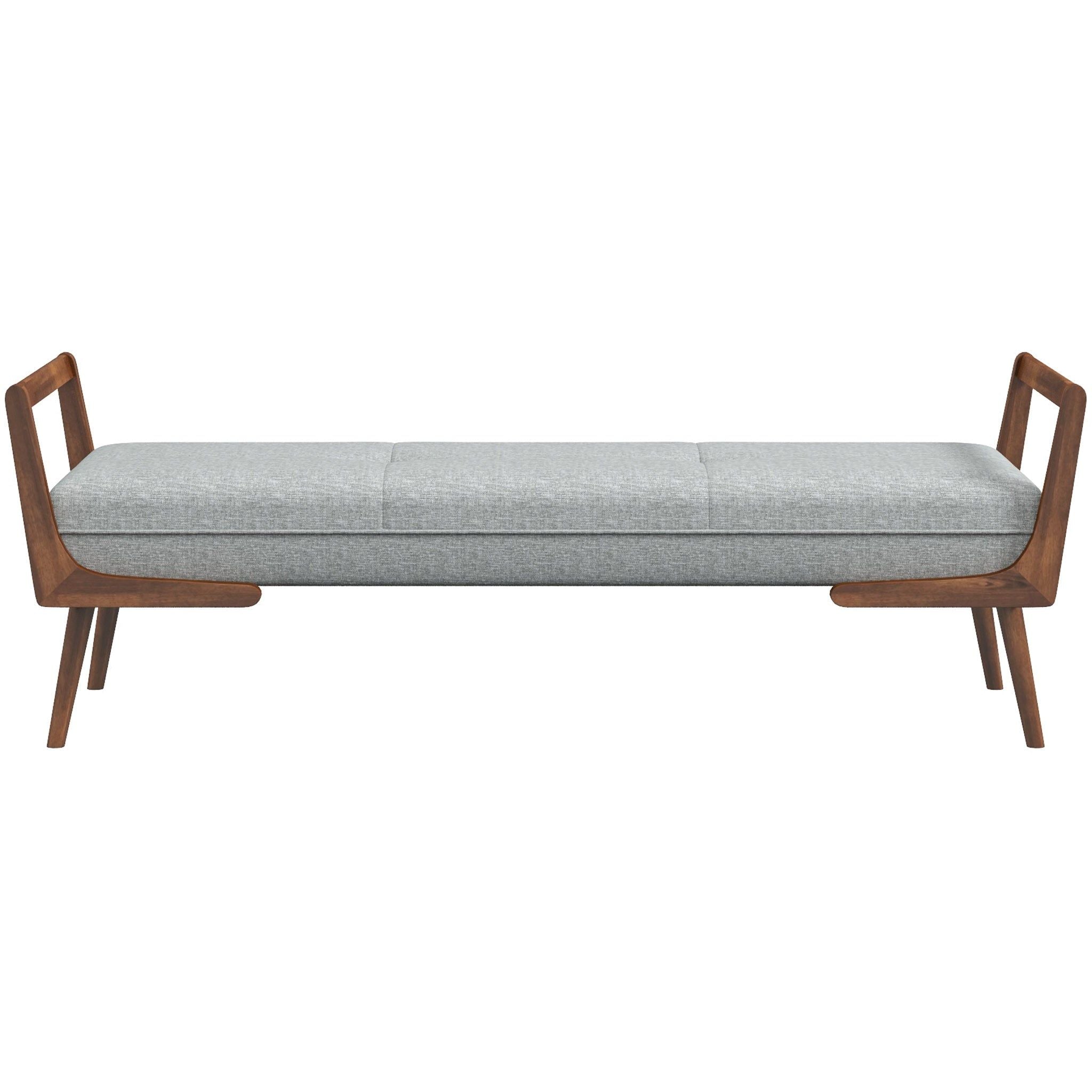 Cora - Mid-Century Modern Gray Bench - Gray