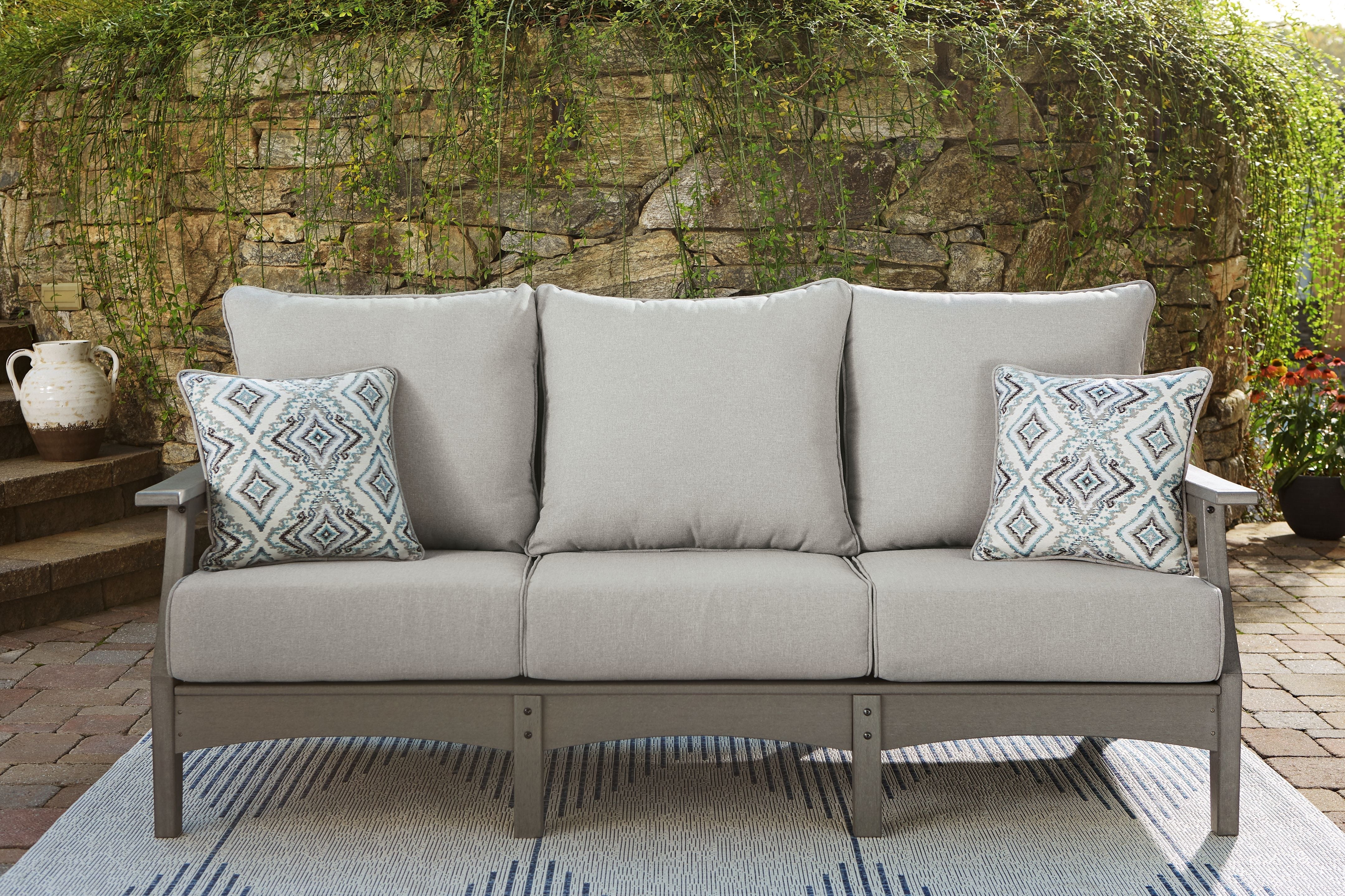 Signature Design by Ashley® Visola - Gray - Sofa With Cushion | Meri Furniture