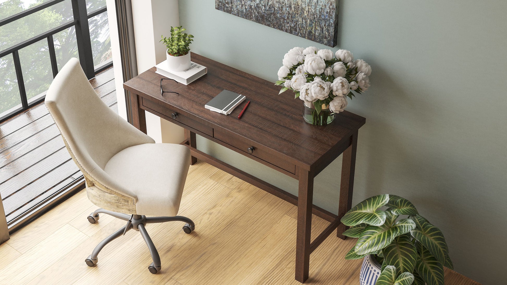 Ashley Furniture Camiburg - Warm Brown - Home Office Desk - Standalone | Meri Furniture
