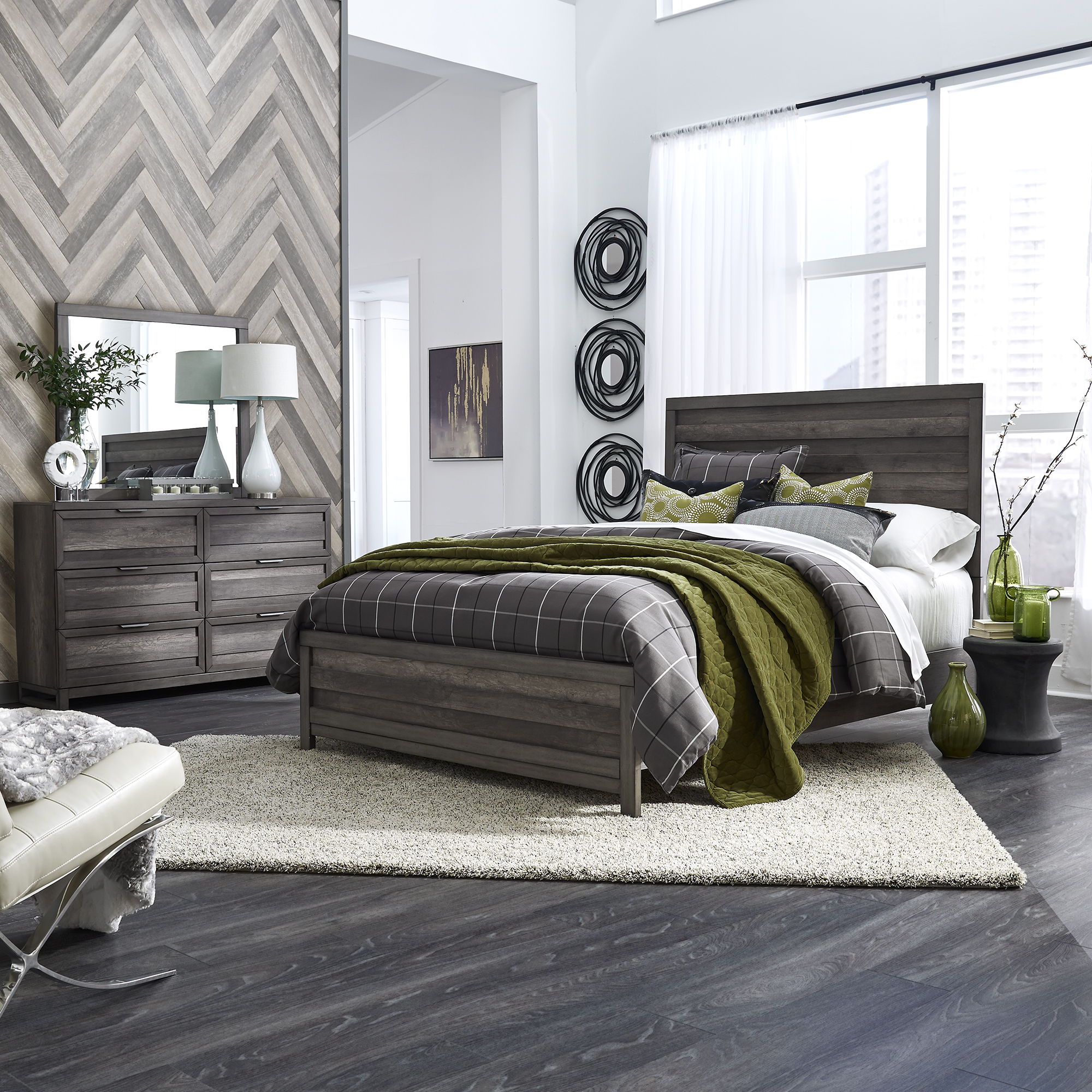 Liberty Furniture Tanners Creek - Panel Bed, Dresser & Mirror | Meri Furniture