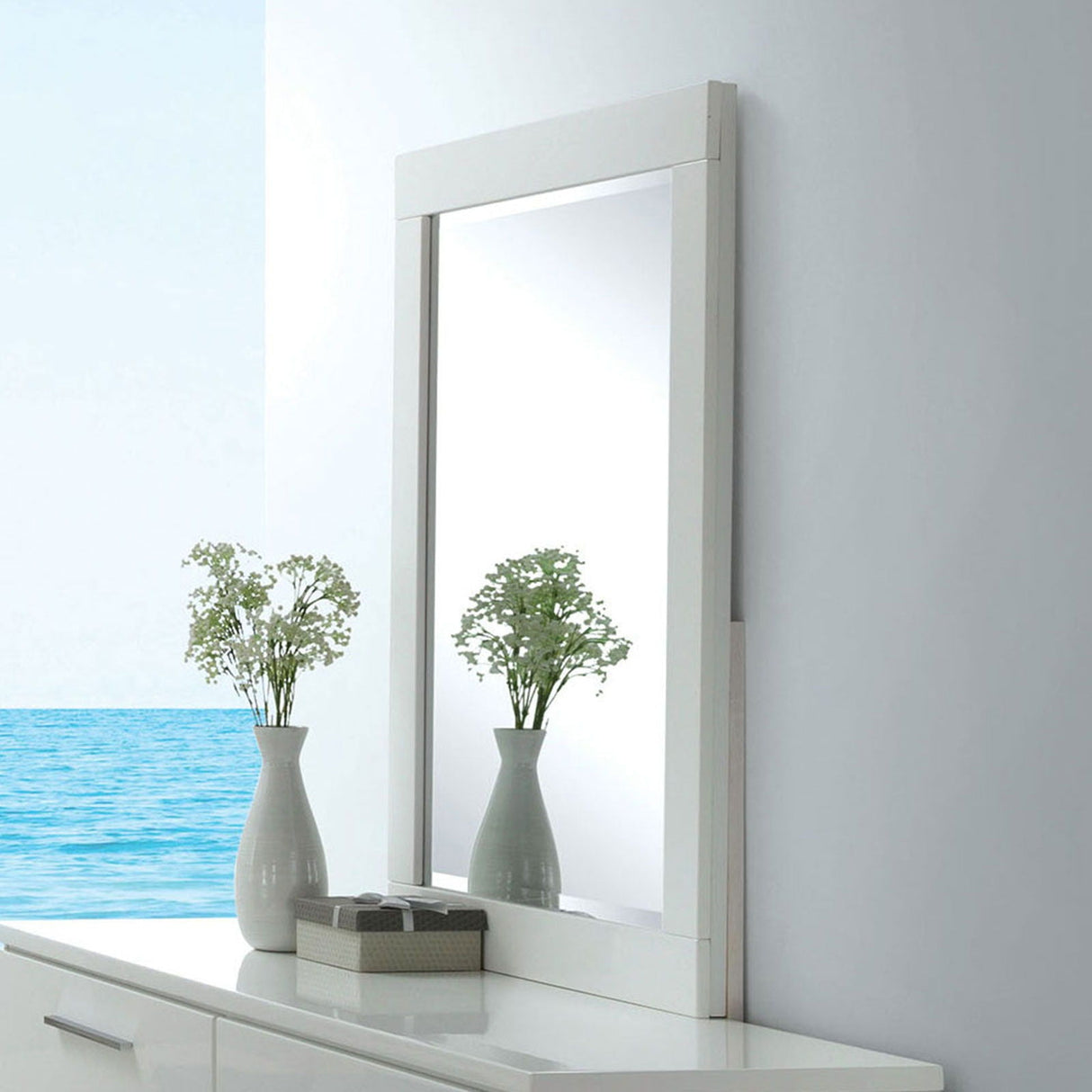 Furniture of America Christie - Mirror - White | Meri Furniture