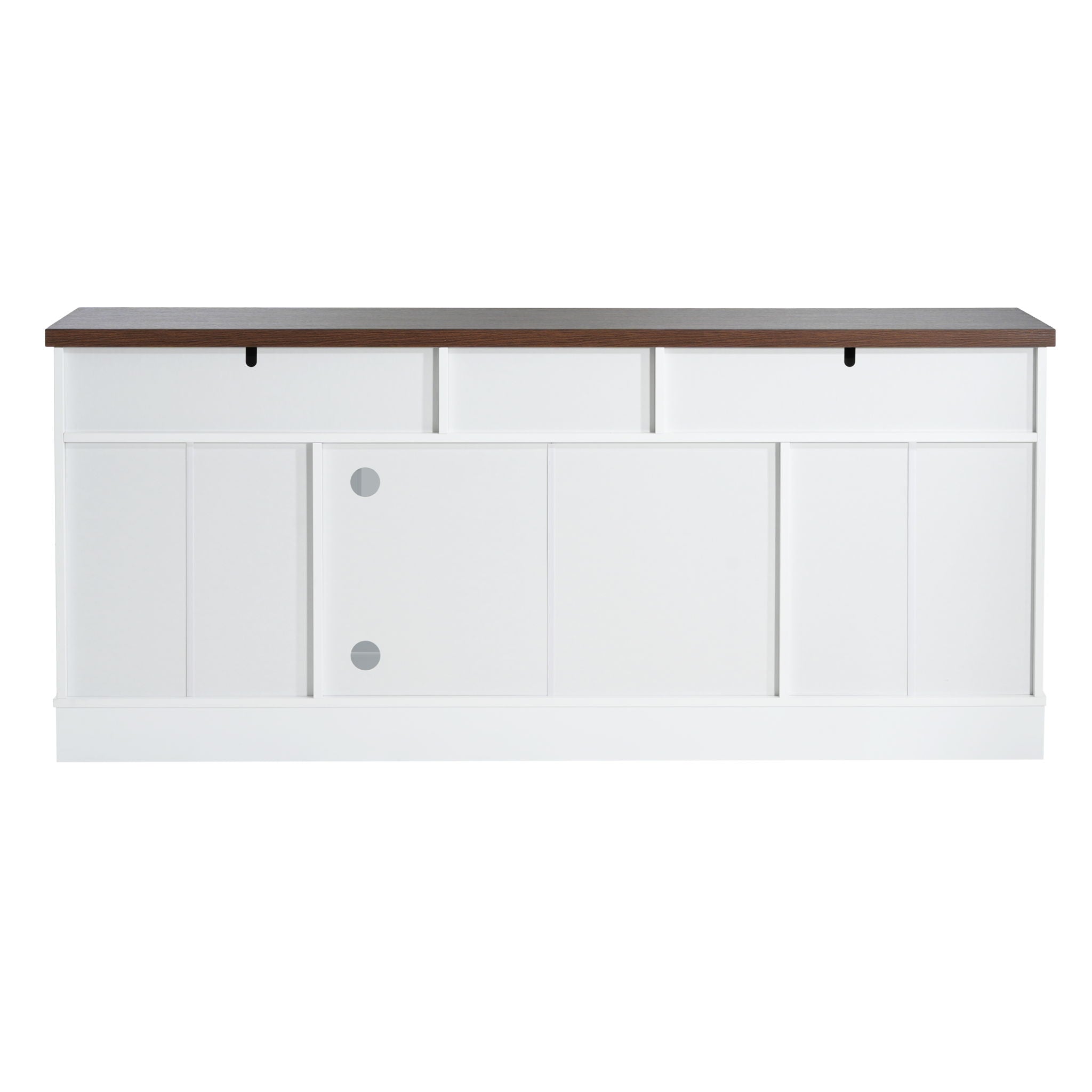 TV Console Stand, Glass Doors & Storage Drawers, Adjustable Shelves