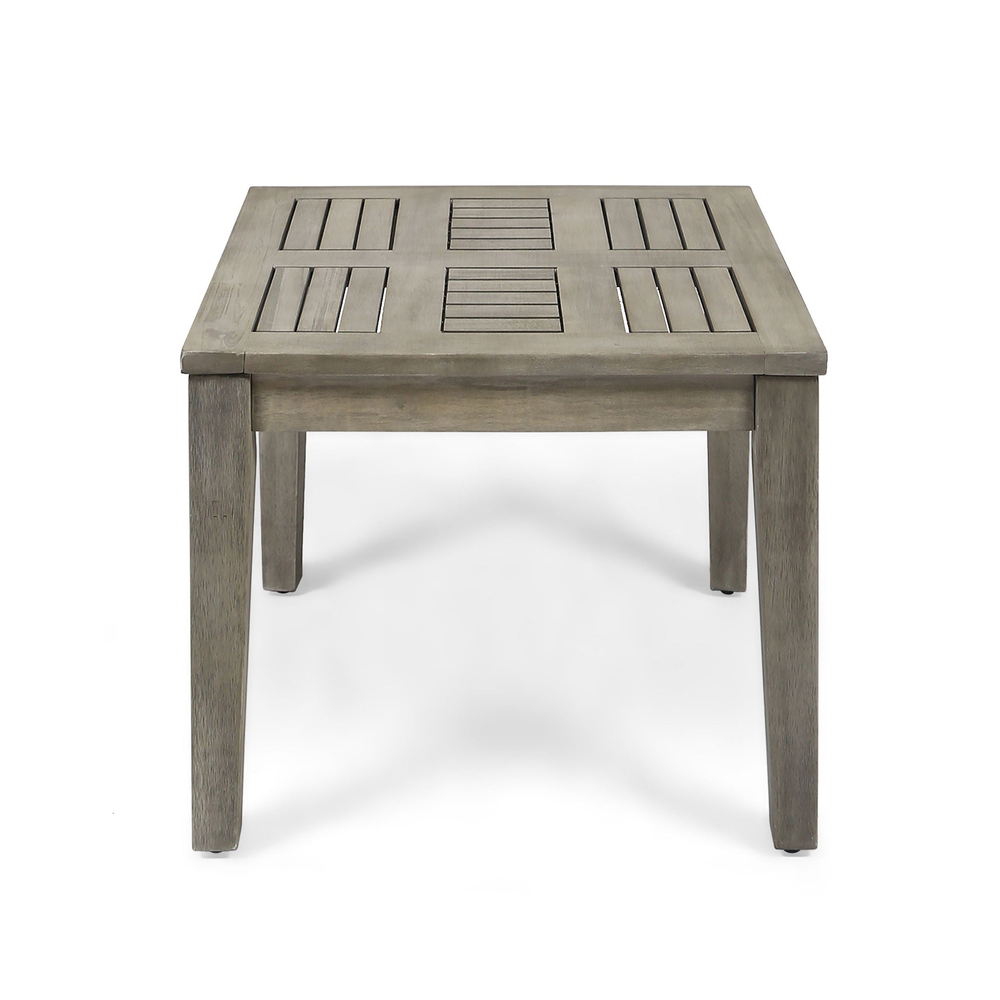 Dexterity - Outdoor Square Side Table With Wood Frame - Gray