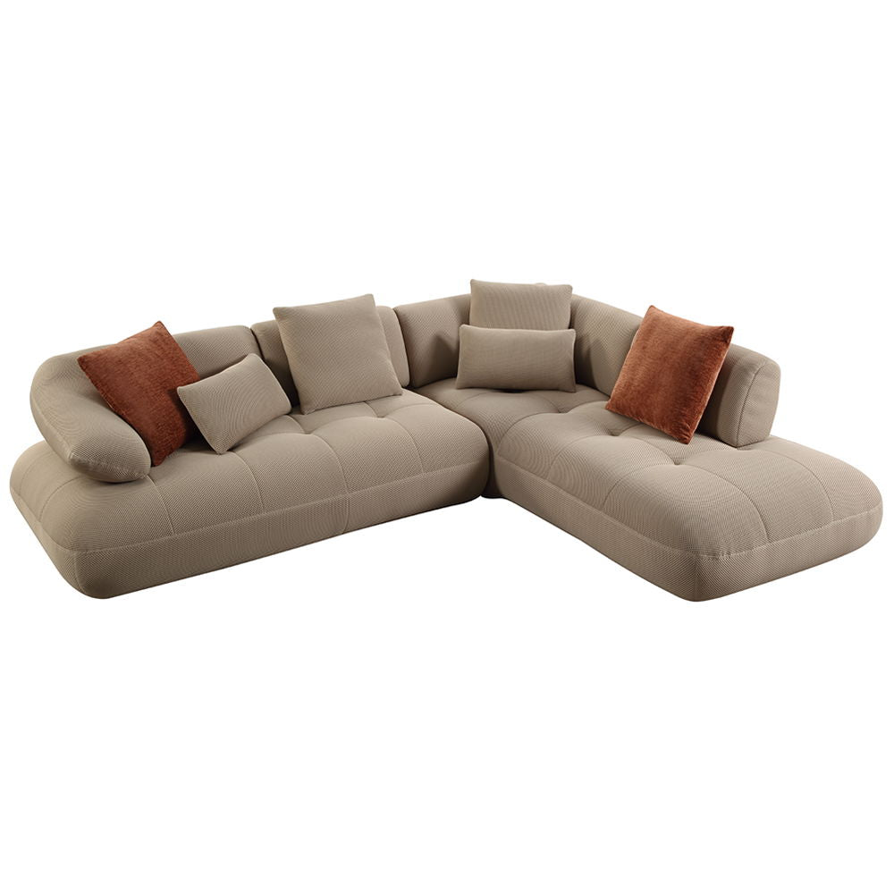 ACME Carrick - Sectional Sofa With 6 Pillows - Beige | Meri Furniture