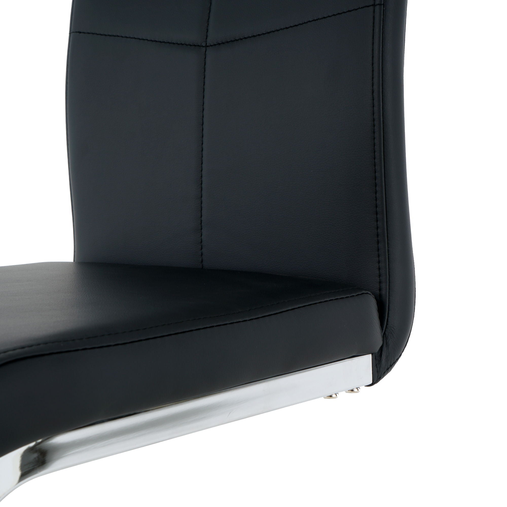 Modern Dining Chairs With Padded Seat And Metal Legs