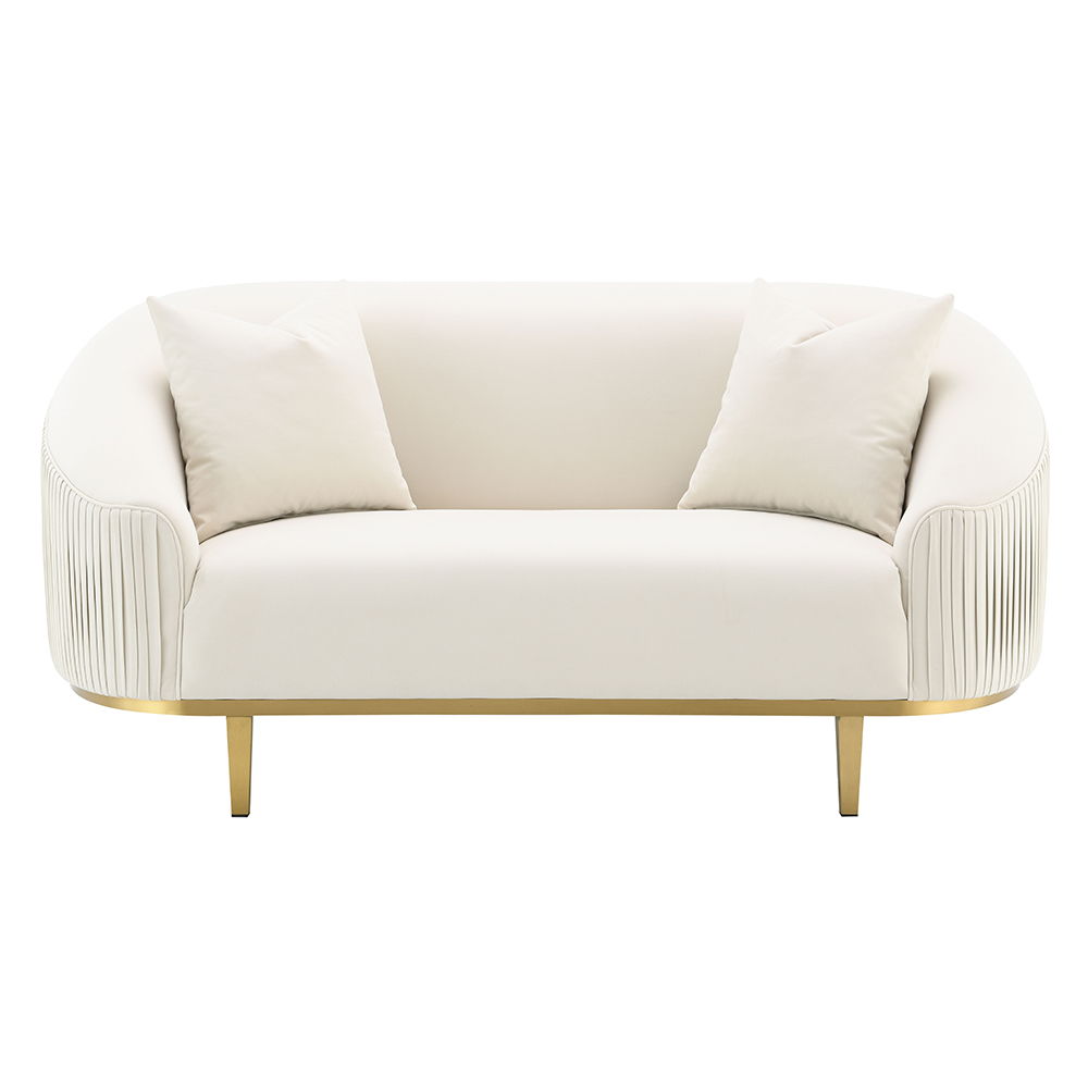 ACME Martina - Loveseat With 2 Pillows - Ivory Velvet | Meri Furniture