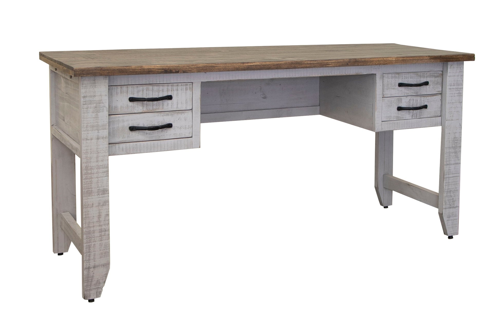 International Furniture Direct Pueblo Gray - Desk - Light Gray / Brown | Meri Furniture