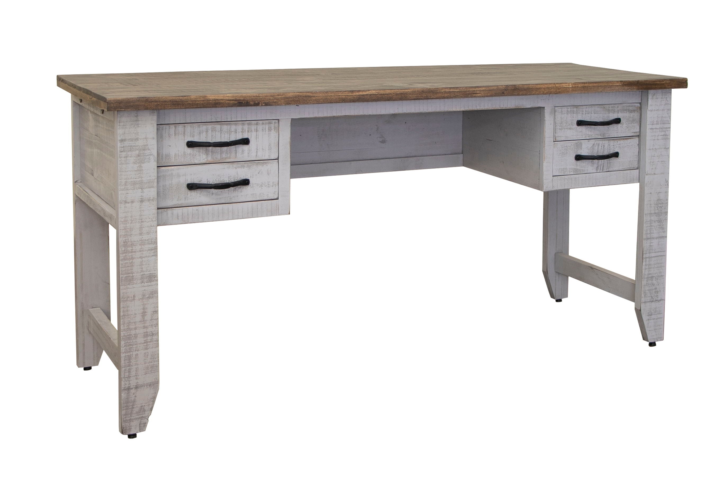 International Furniture Direct Pueblo Gray - Desk - Light Gray / Brown | Meri Furniture