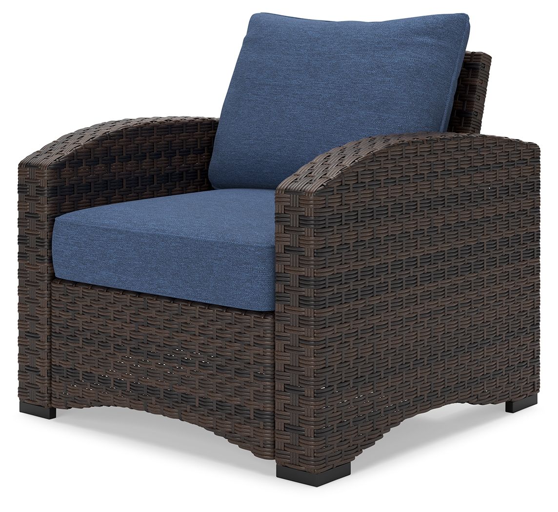 Signature Design by Ashley® Windglow - Blue / Brown - Lounge Chair With Cushion | Meri Furniture