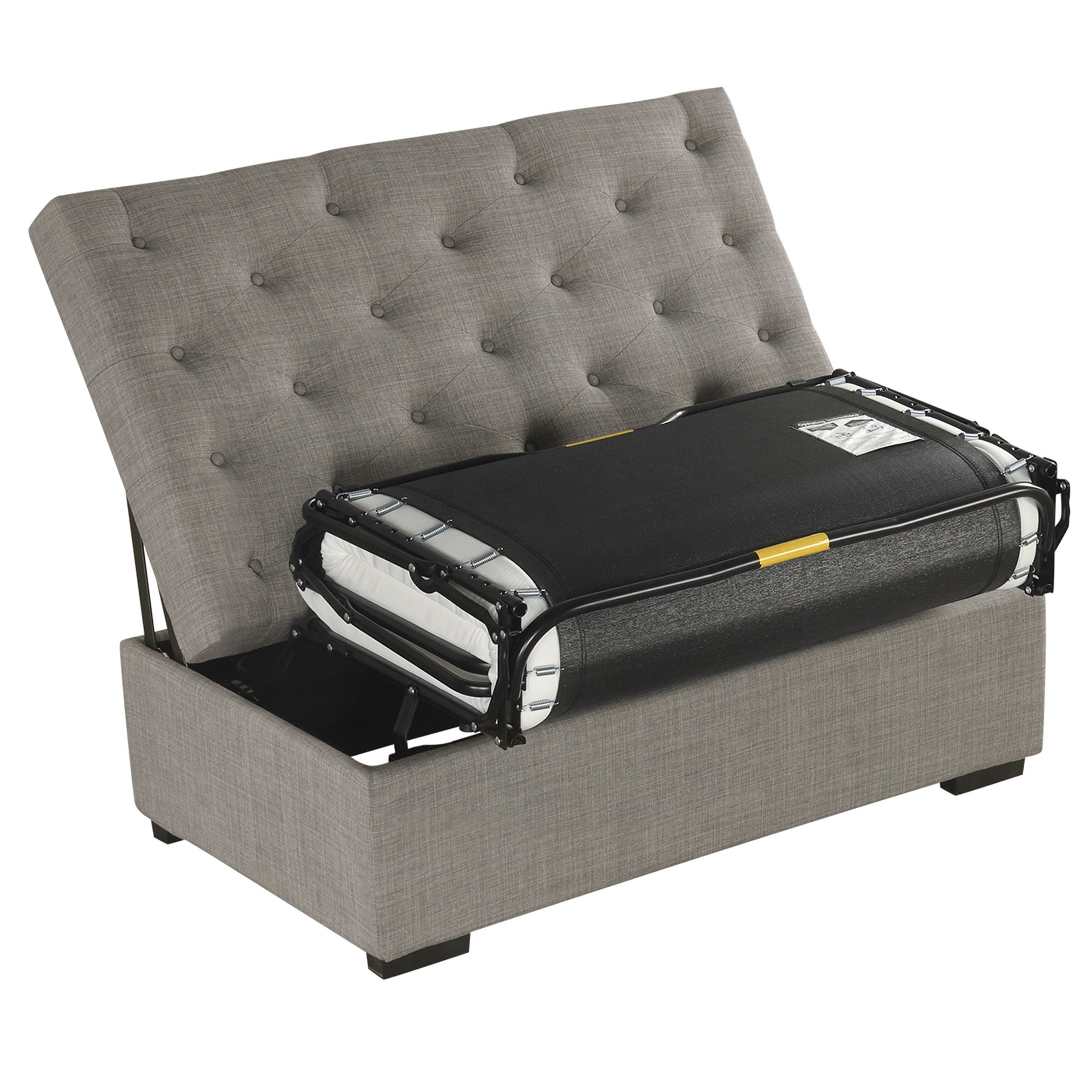 Convertible Folding Sofa Bed Ottoman With Memory Mattress And Tufted Design