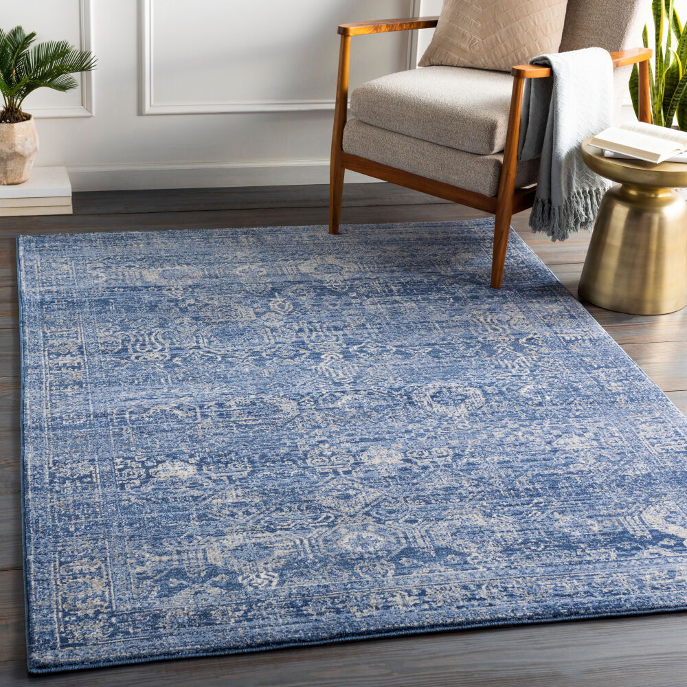 Indigo Machine Woven Rug