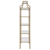 Serena - 5-Shelf Glass Bookshelf - Gold