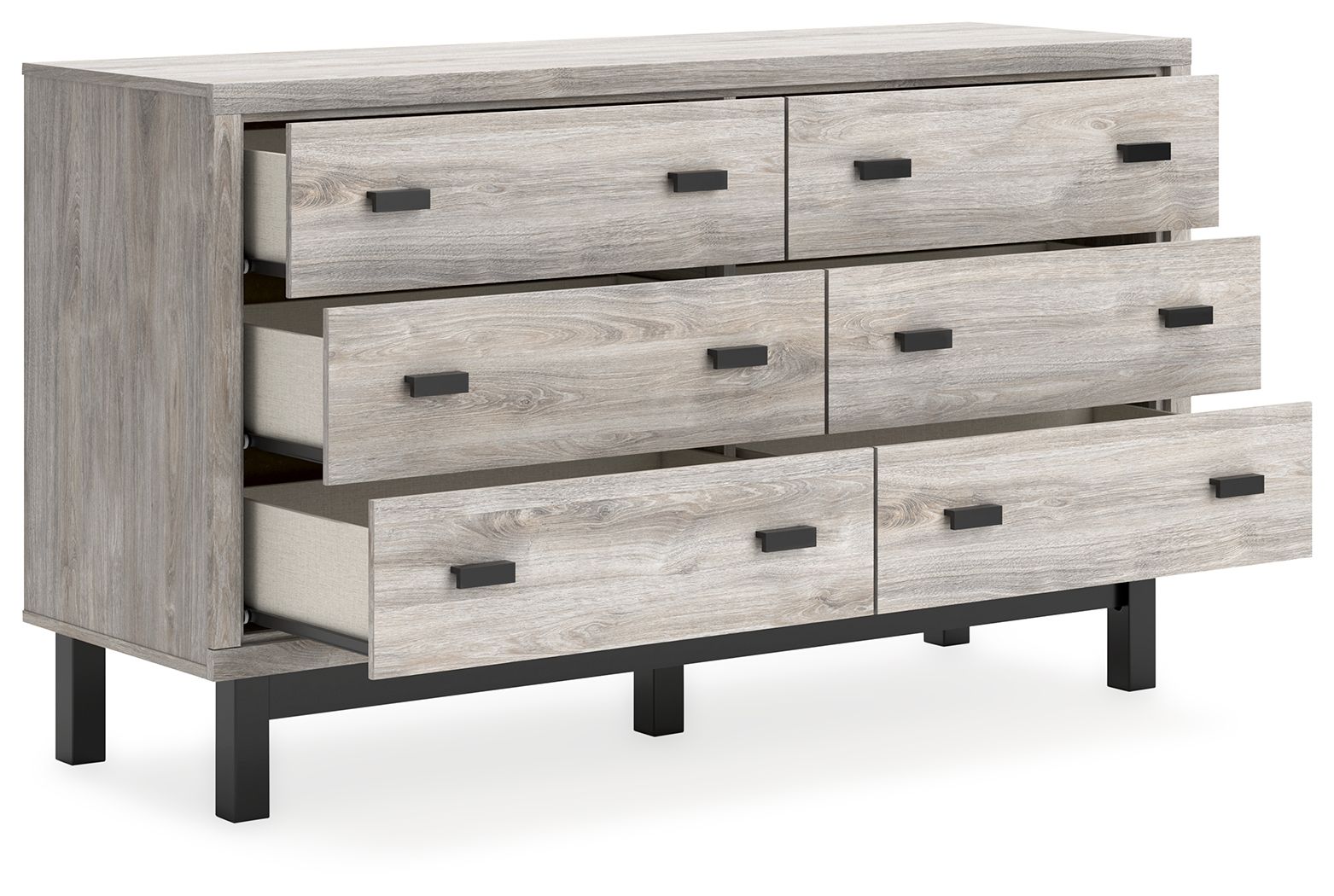 Signature Design by Ashley® Vessalli - Black / Gray - Six Drawer Dresser | Meri Furniture