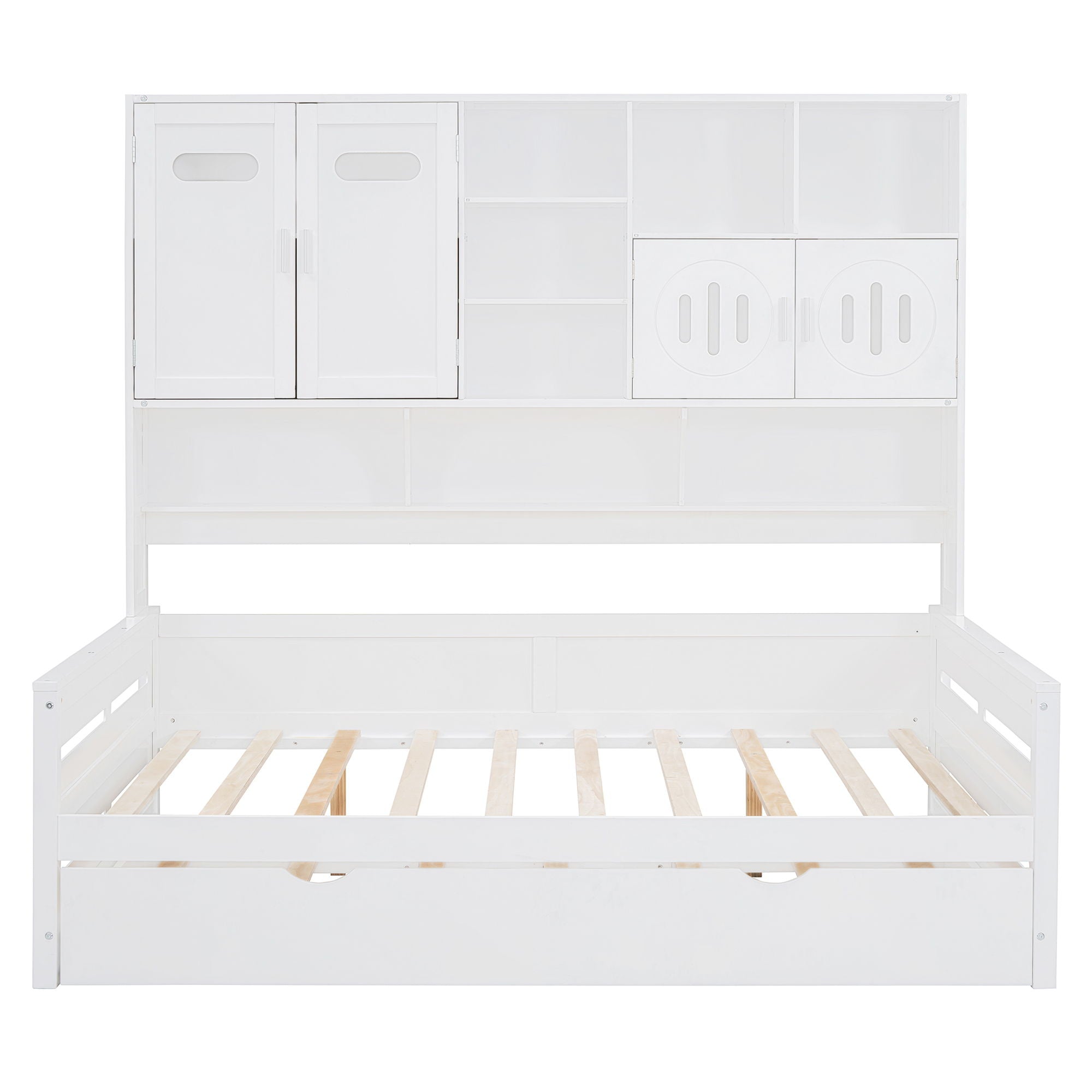 Daybed With All-In-One Cabinet And Shelf