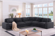 Sloane 151"W Charcoal Corduroy Fabric Reversible L-Shape Modular Sectional Sofa