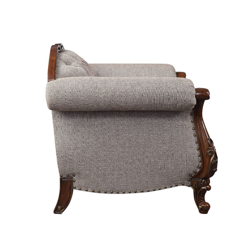 ACME Miyeon - Sofa - Fabric & Cherry | Meri Furniture