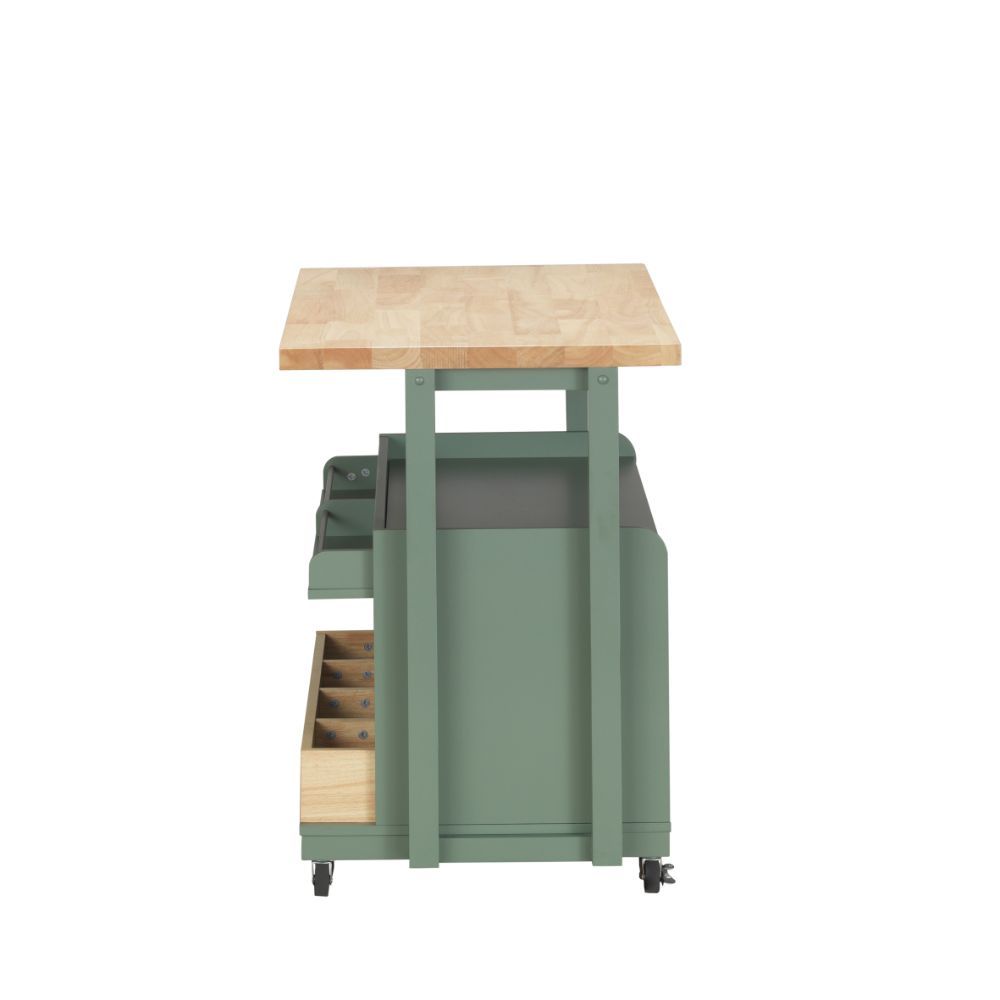 Harper - Kitchen Cart - Natural & Green