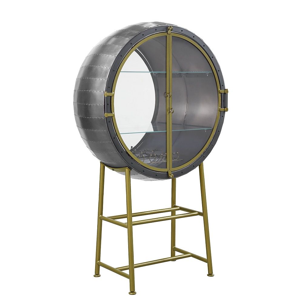 ACME Nilsa - Wine Cabinet - Aluminum | Meri Furniture