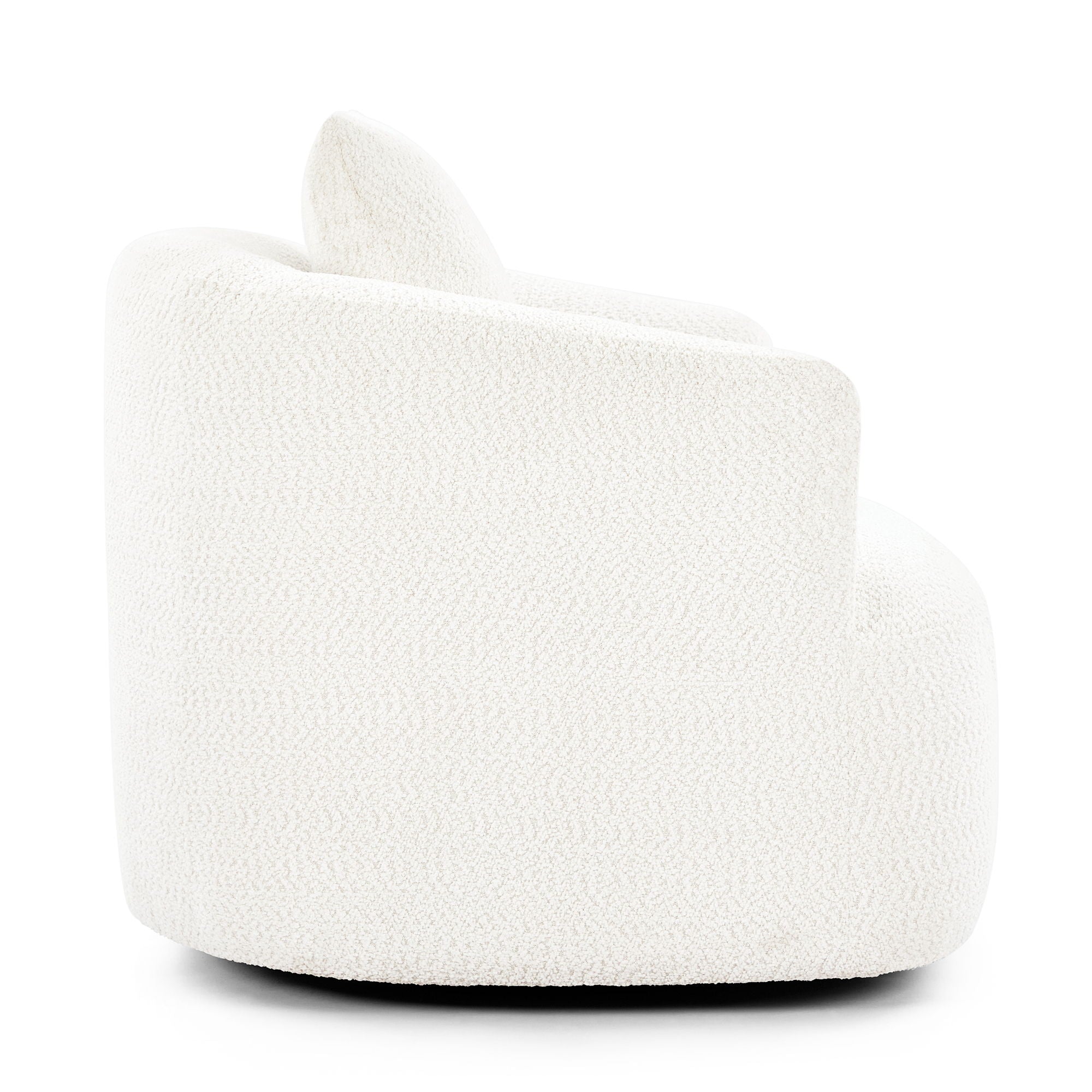 360° Swivel Barrel Sofa Chair With Throw Pillow, Chenille Upholstered Accent Chair