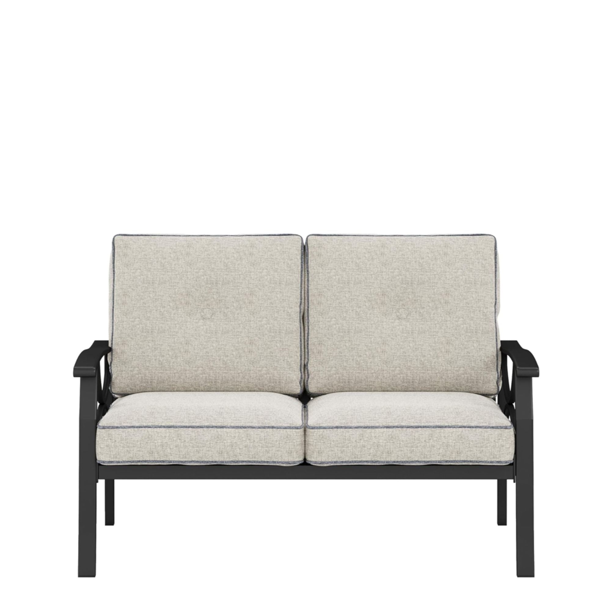 All Weather Loveseat 2 Seats Sofa With Cushions - Light Khaki / Beige