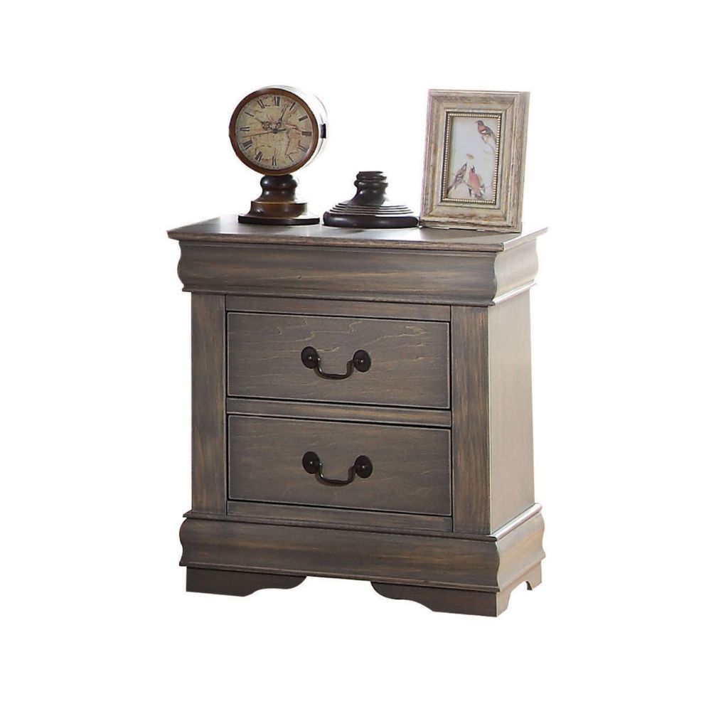 ACME Bring casual elegance into your home with the Louis Phillipe nightstand. This nightstand is a piece that offers any bedroom a sophisticated look. | Meri Furniture