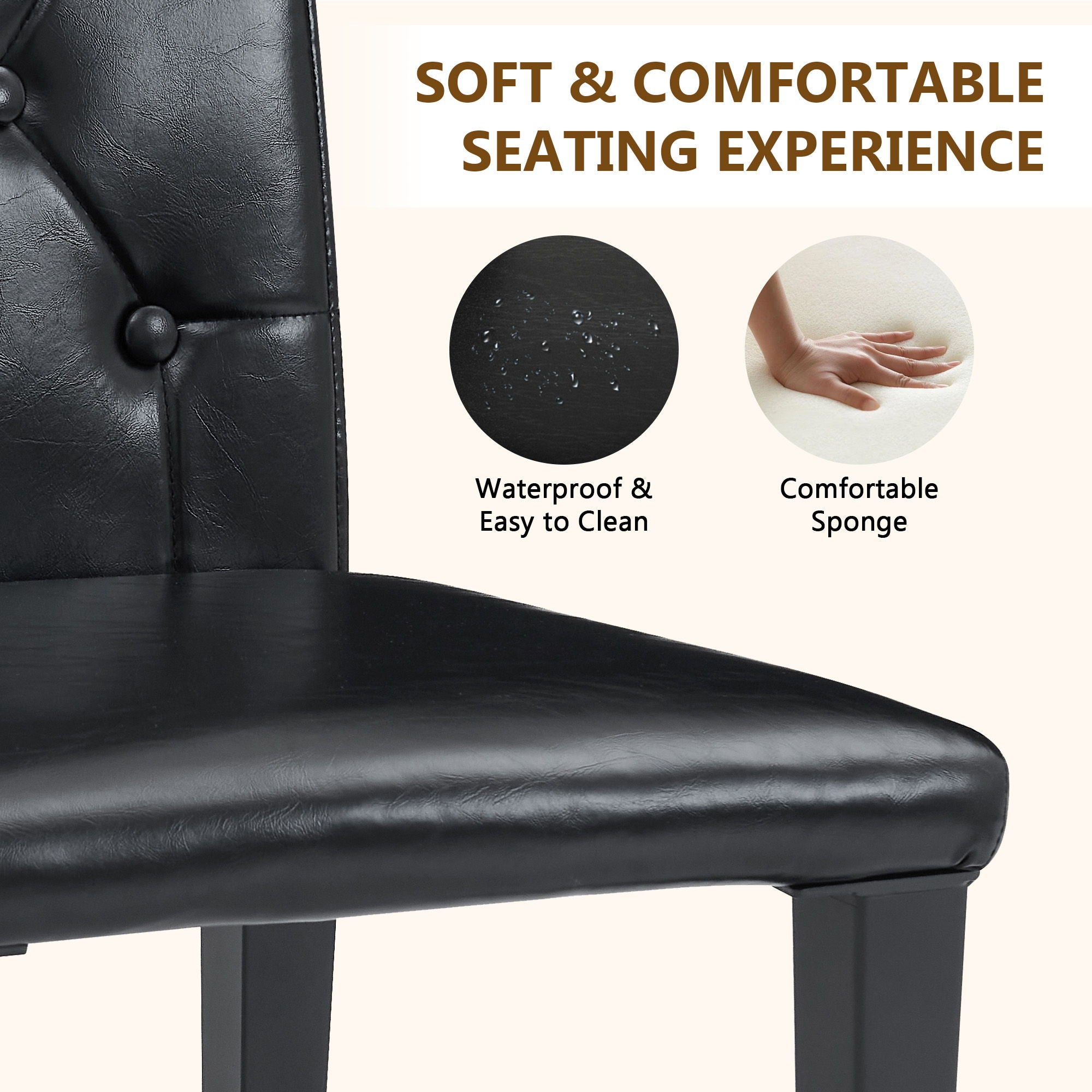 Dining Chairs With Ergonomic Buckle Backrest For Family Dining Rooms