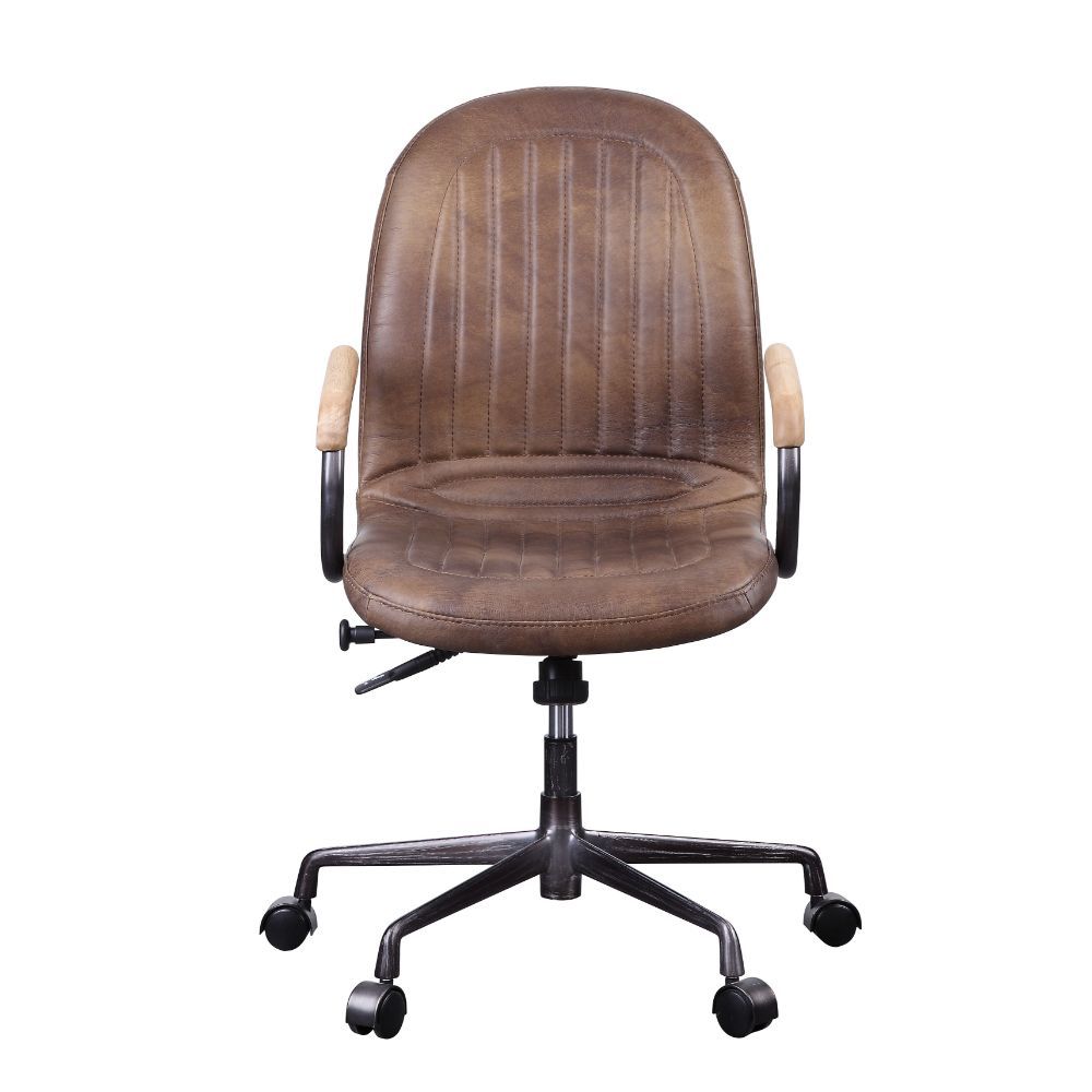 ACME Acis - Executive Office Chair - Vintage Chocolate Top Grain Leather | Meri Furniture