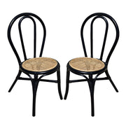 Rattan Dining Chair (Set of 2) - Black Multi