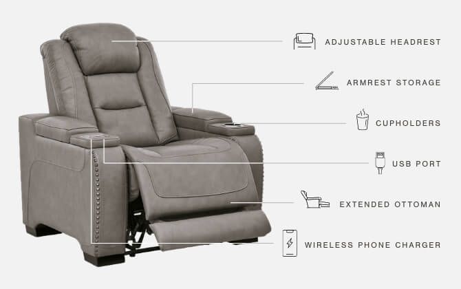 Ashley Furniture The Man-Den - Power Recliner | Meri Furniture