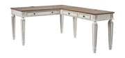Signature Design by Ashley® Realyn - White / Brown - Home Office L Shaped Desk | Meri Furniture