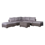 Outdoor 6 Person Wicker Seating Group With Cushions - Gray Mix