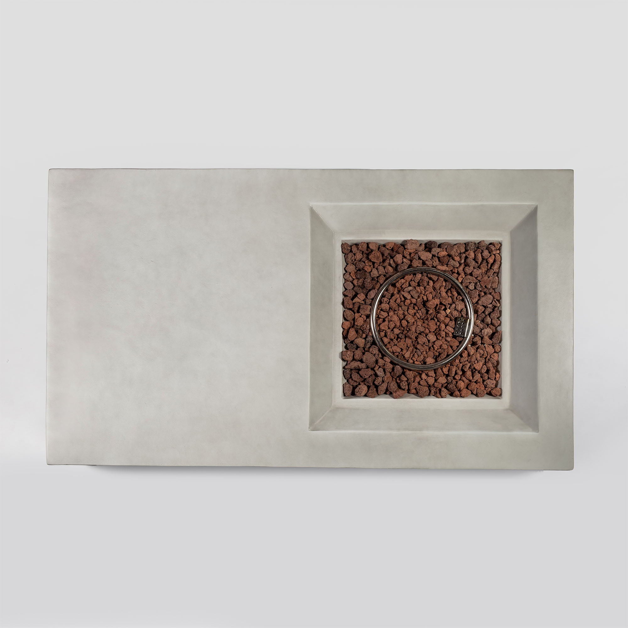 Propane Gas Fire Pit Table, 50000 Btu Rectangular Concrete Fire Pit For Outside Patio Deck Garden Backyard - Light Gray