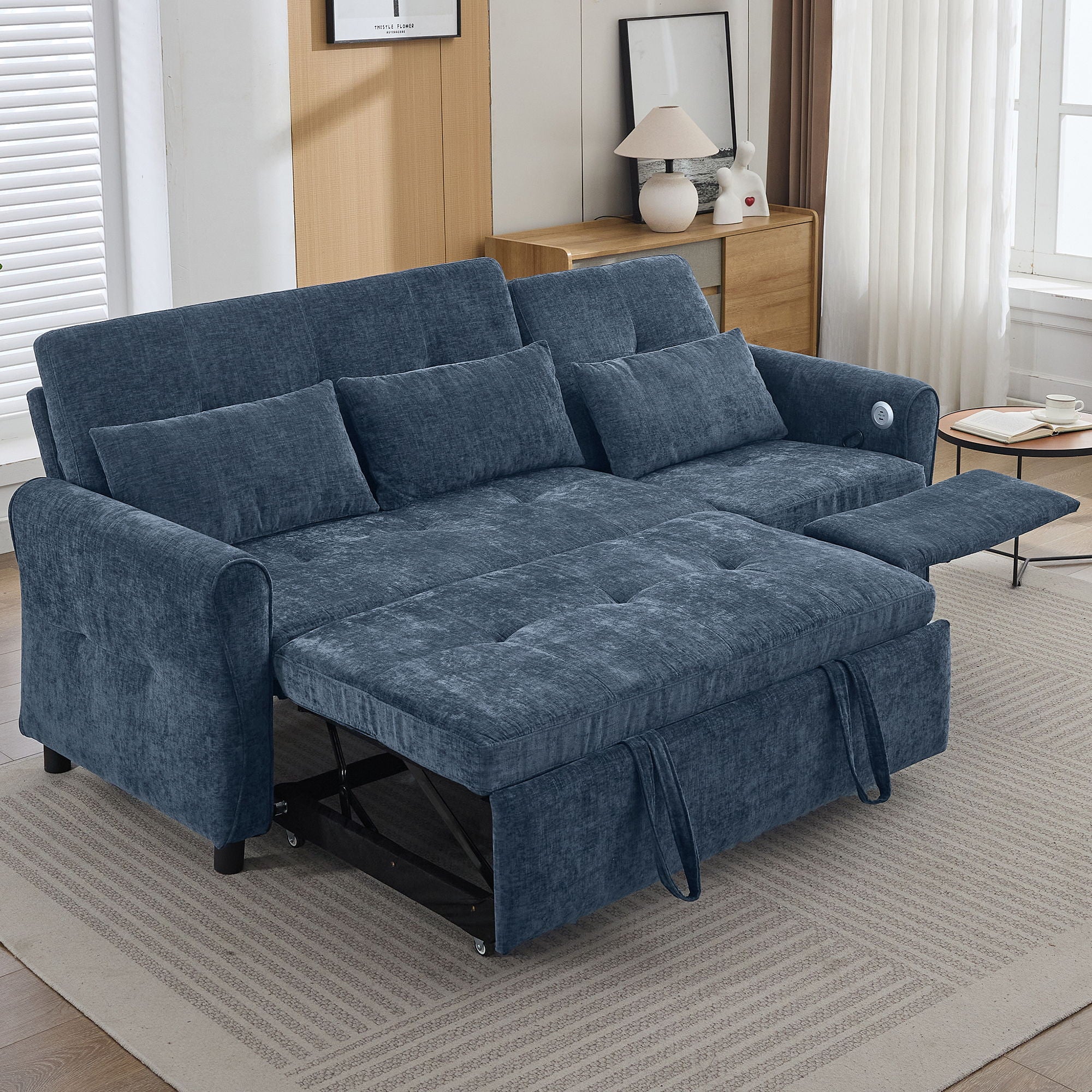 3 Seater Sofa Bed And Reversible Recliner