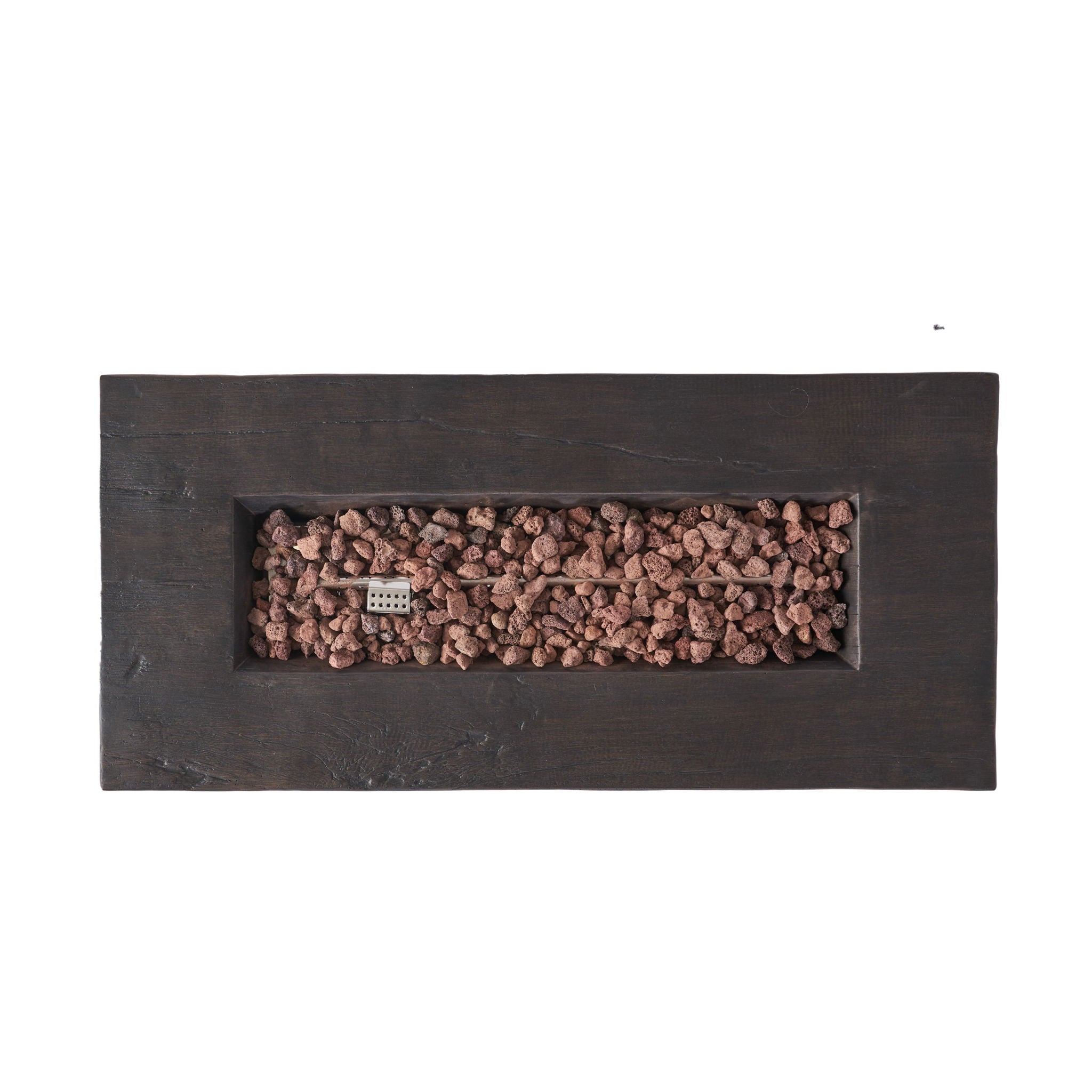Custer - Rectangular Fire Pit 50, 000 Btu Magnesium Oxide - Brown