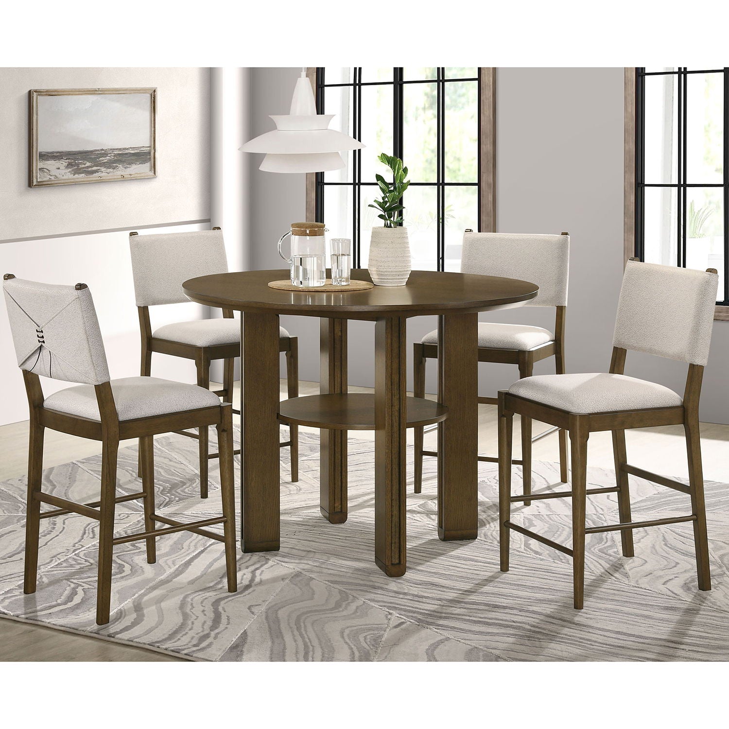 Crispin - Round Counter Height Dining Table - Brown