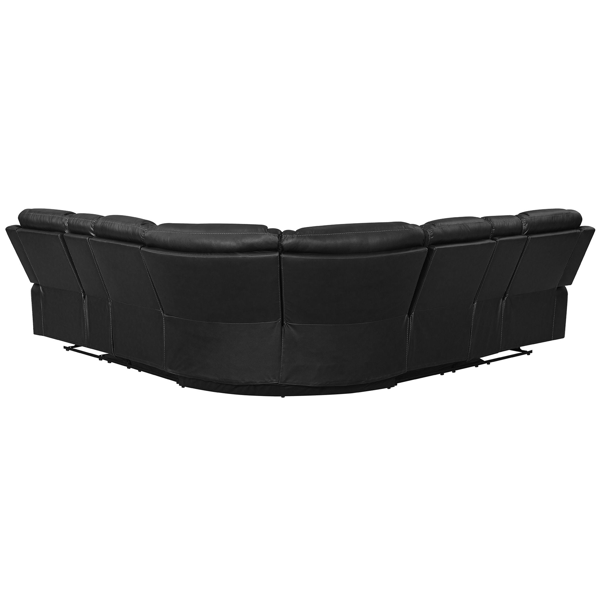 Manual Reclining Sectional Sofa Set, L Shaped Symmetrical Motion Sofa Corner Couch Sets With Storage Boxes, 4 Cup Holders And LED Light Strip For Living Room