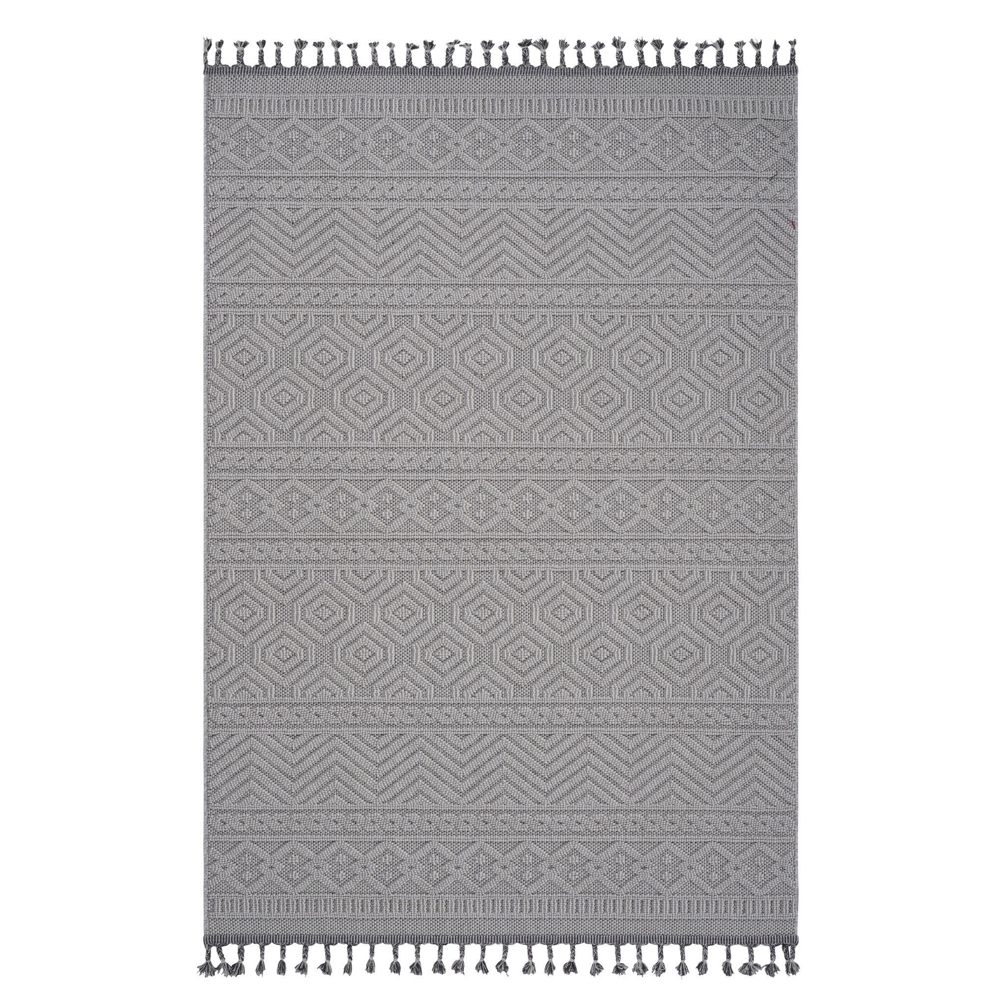 Guros - 8' X 10' Geometric Indoor / Outdoor Area Rug - White