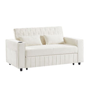 Pull-Out Sofa Bed Convertible Couch With Adjustable Backrest For Living Room