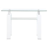 Dyer - Rectangular Glass Top Entryway Sofa Console Table - White