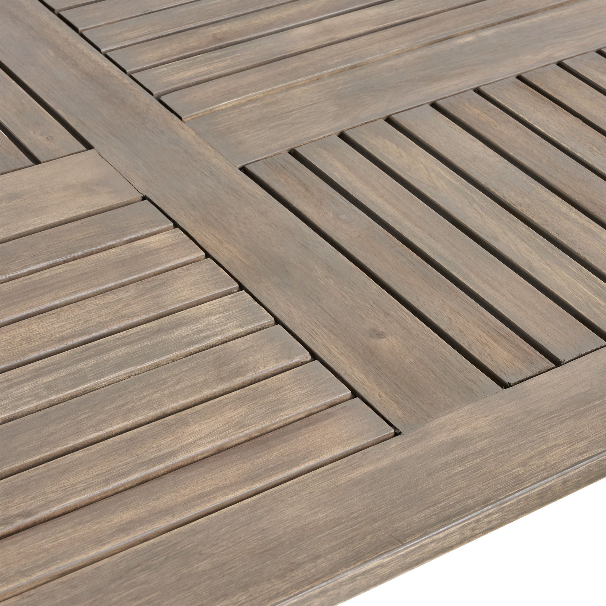 Outdoor Table With Smooth Lines, Slat Top