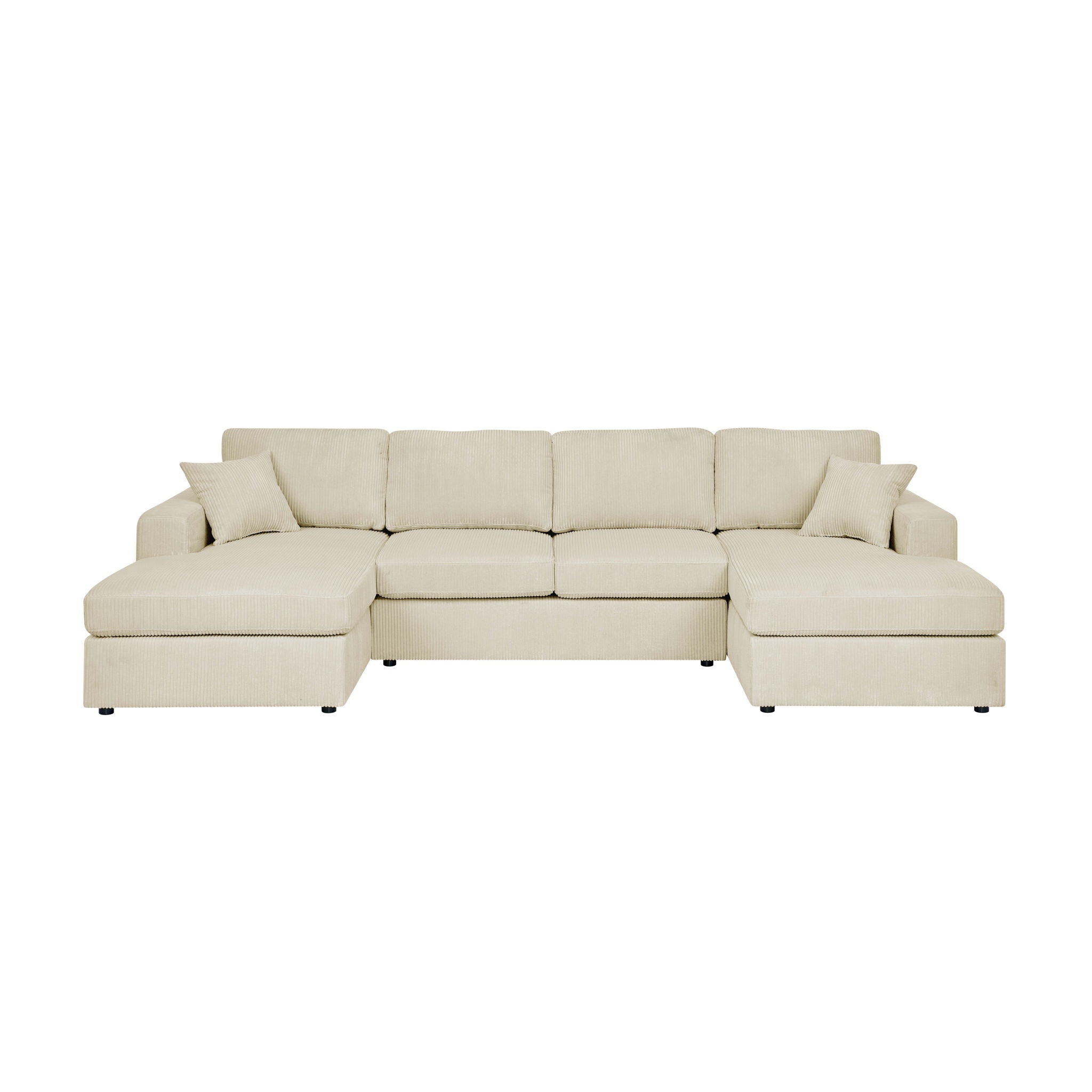 3 Piece Corduroy Double Chaise Sectional Sofa