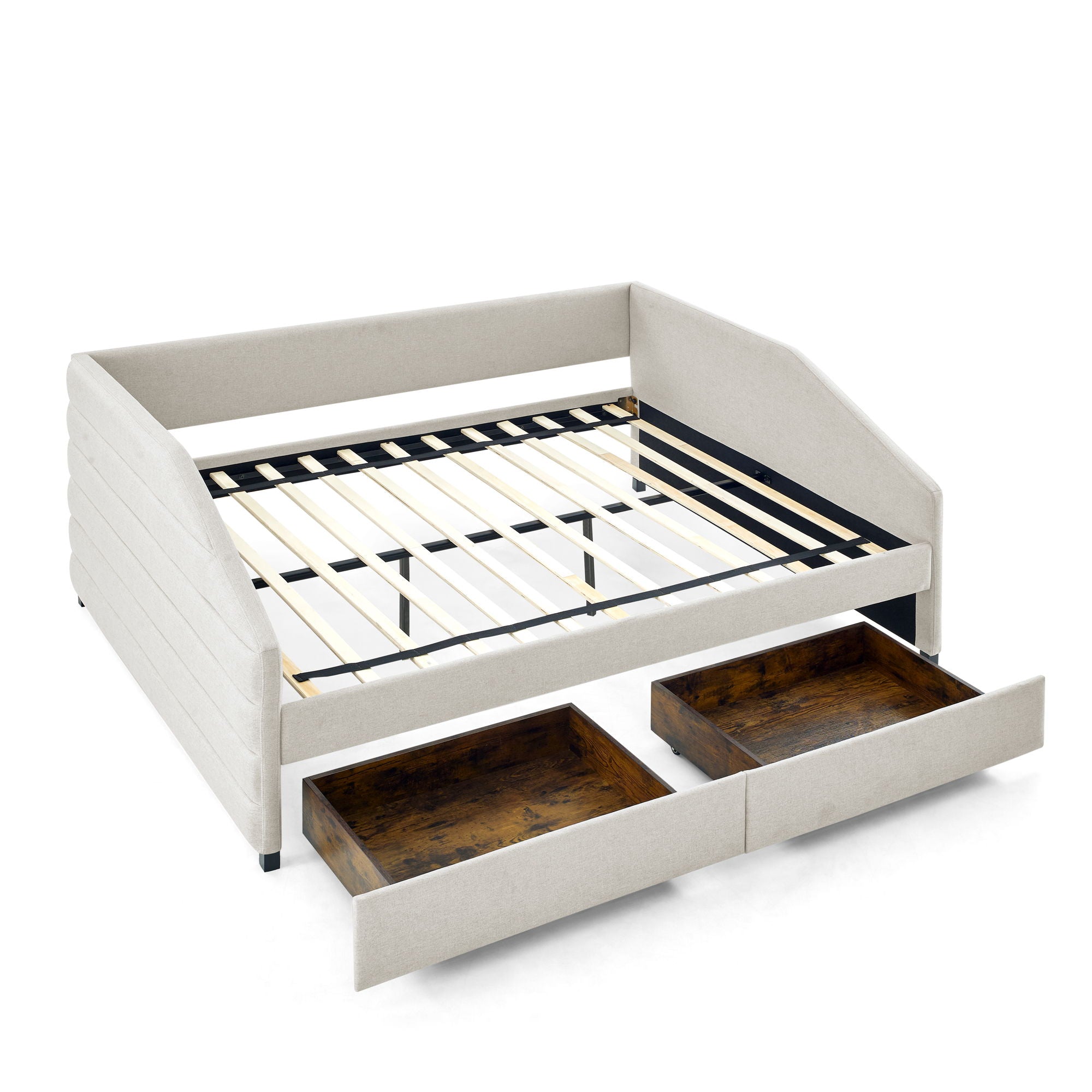 Elegant Daybed With Trundle Upholstered Tufted Sofa Bed