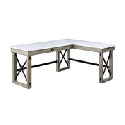 ACME Corner Writing Desk Orientation: "L" Shape Left Top Storage: 1 DrawerSlatted BaseMarble TopFull Extension Drawer GlideSide Metal Drawer GlideFelt Lined Drawer | Meri Furniture
