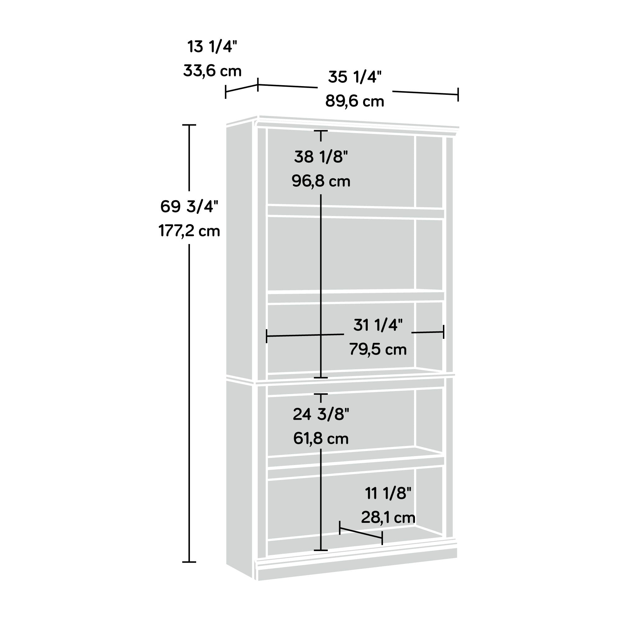 5-Shelf Bookcase Sindoori Mango