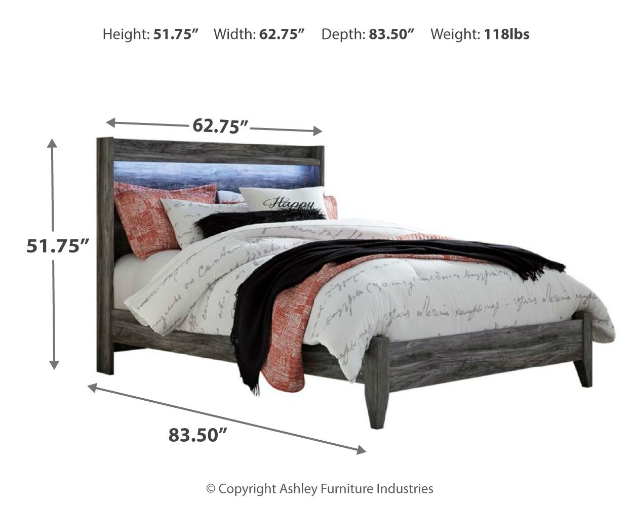 Signature Design by Ashley® Baystorm - LED Panel Bed | Meri Furniture