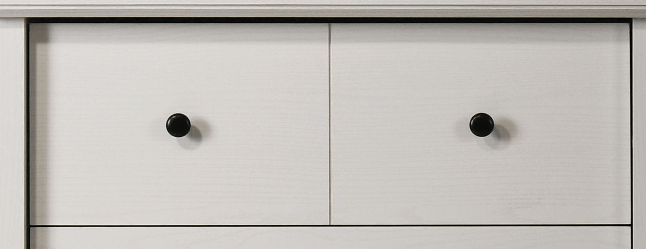 Elara 32"W White 4-Drawer Chest with Black Handles
