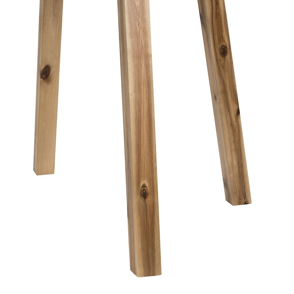 Round Dining Table, Solid Wood - Natural Wood / Brown