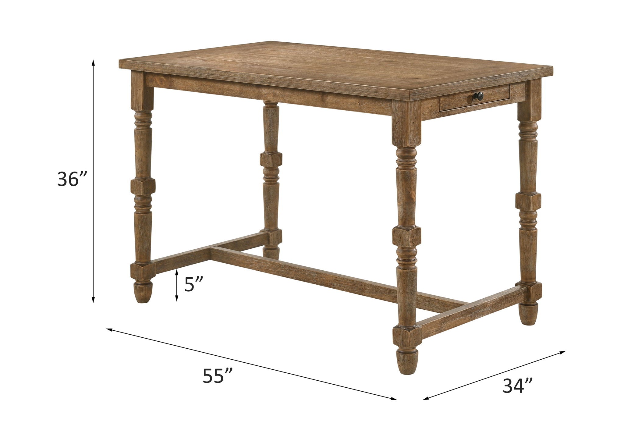Farsiris - Counter Height Table - Weathered Oak