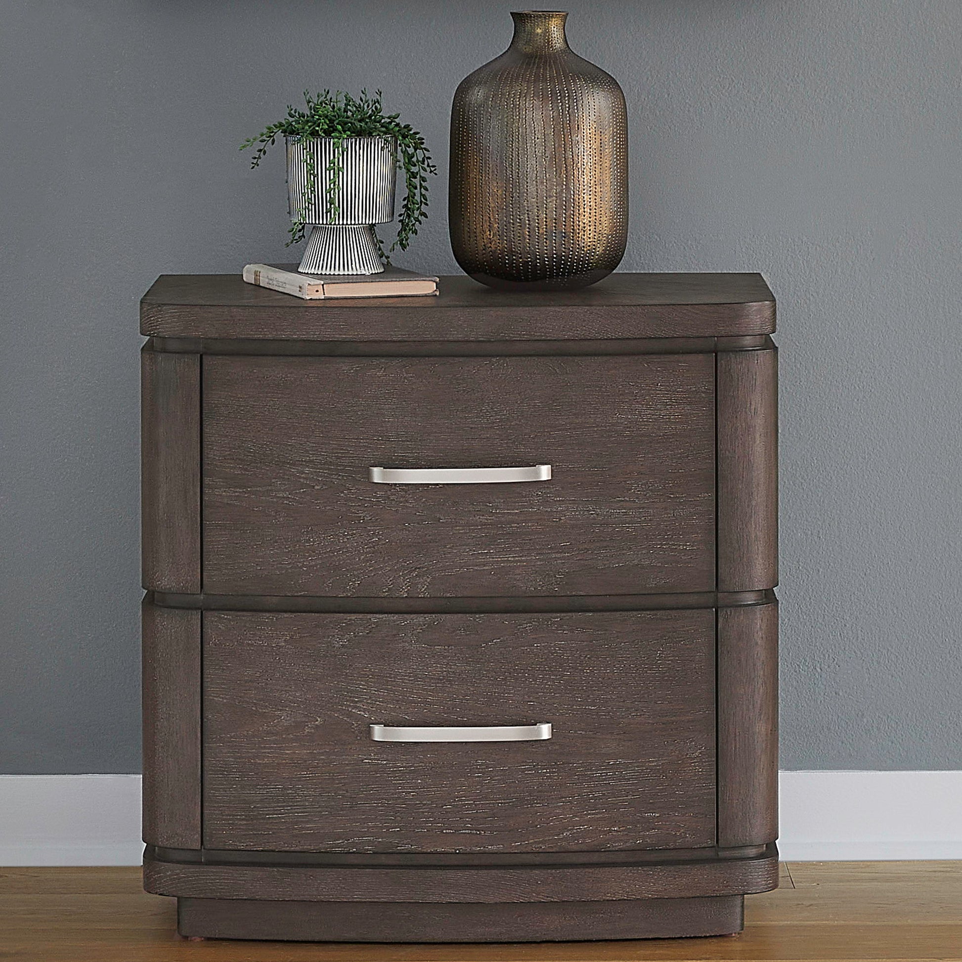 Liberty Furniture Cascade Falls - Nightstand With Charging Station - Satin Espresso | Meri Furniture
